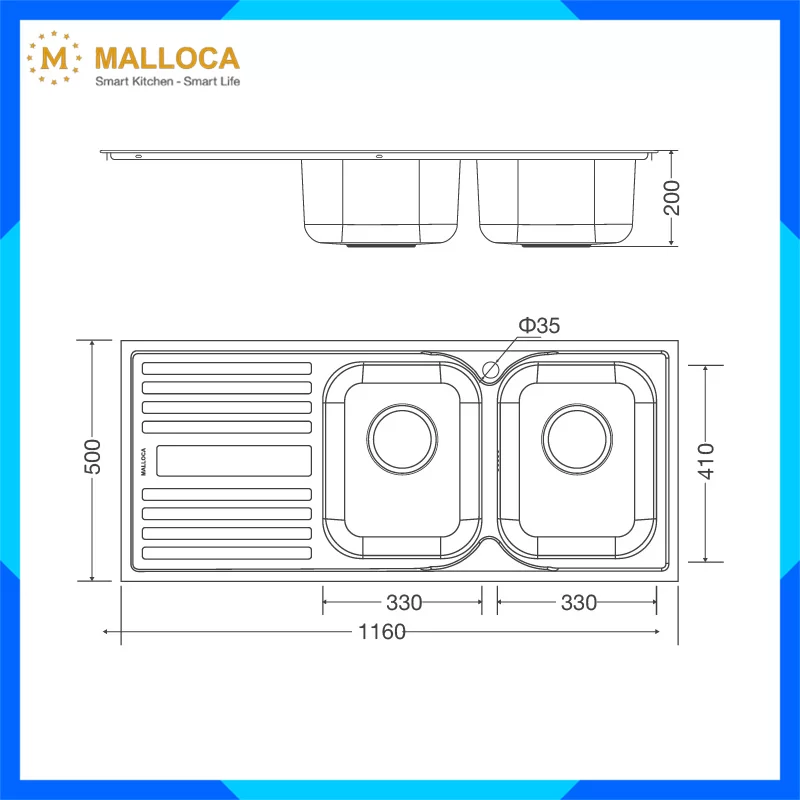 Chậu rửa chén MS 1025L NEW 2 Chậu rửa chén MS 1025L NEW