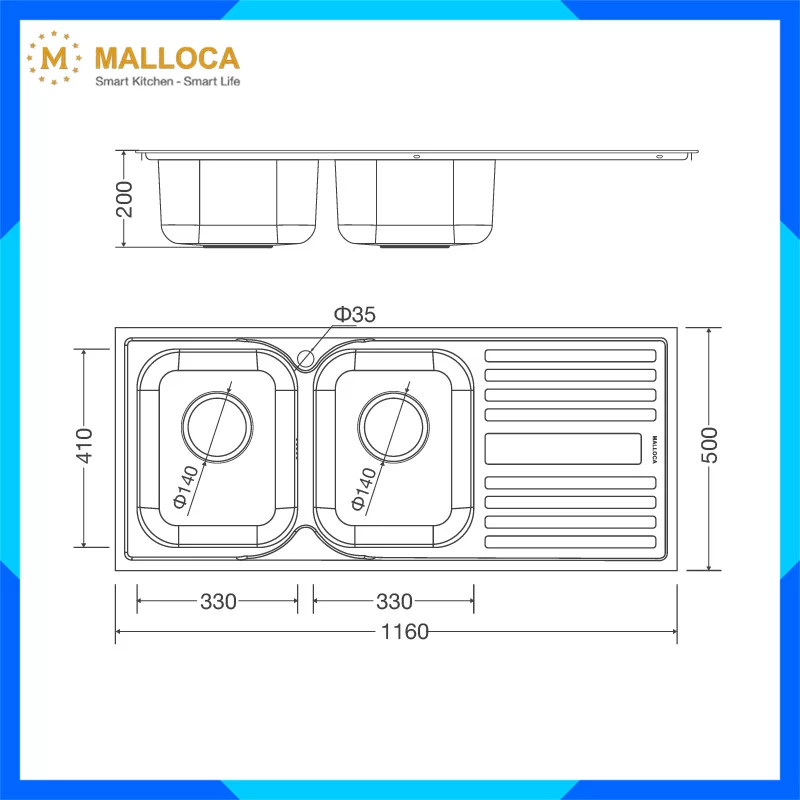 Chậu rửa chén MS 1025R NEW 2 Chậu rửa chén MS 1025R NEW