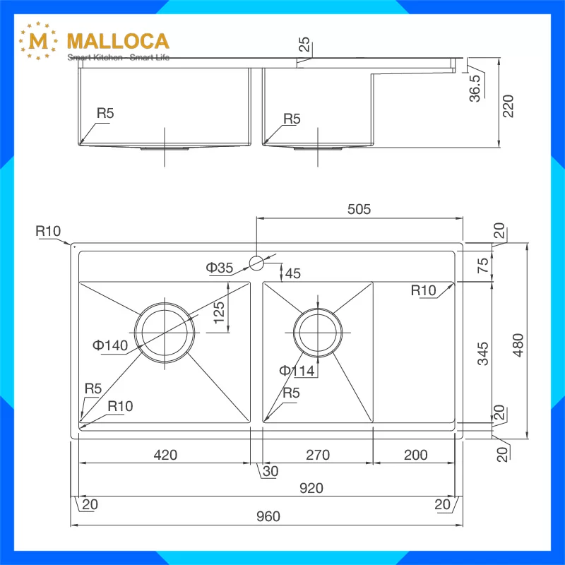 Chậu Rửa Chén MS 6305 2 Chậu Rửa Chén MS 6305