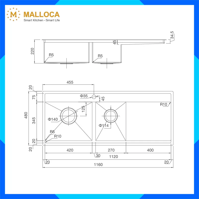 Chậu Rửa Chén MS 6306 2 Chậu Rửa Chén MS 6306
