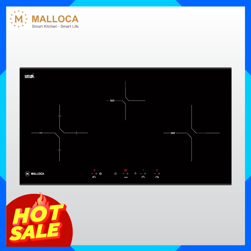 Bếp kính âm 2 từ và 1 điện MH-03IR N