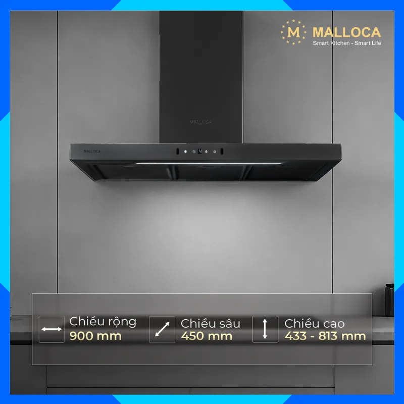 Máy hút mùi áp tường dạng chữ T 90 cm MH9045TS 3 Máy hút mùi áp tường dạng chữ T 90 cm MH9045TS