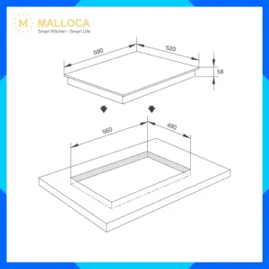 Bếp từ 3 vùng nấu 59 cm chống trầy MI593ES