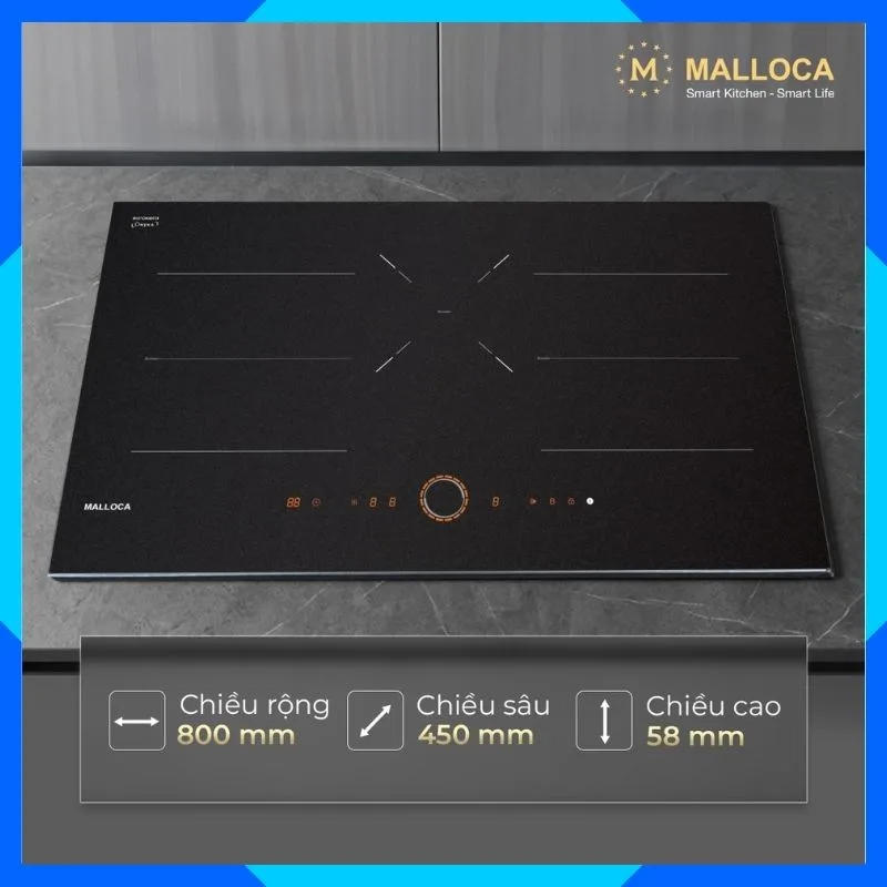 Bếp từ 3 vùng nấu 80cm chống trầy MI803ES 3 Bếp từ 3 vùng nấu 80cm chống trầy MI803ES