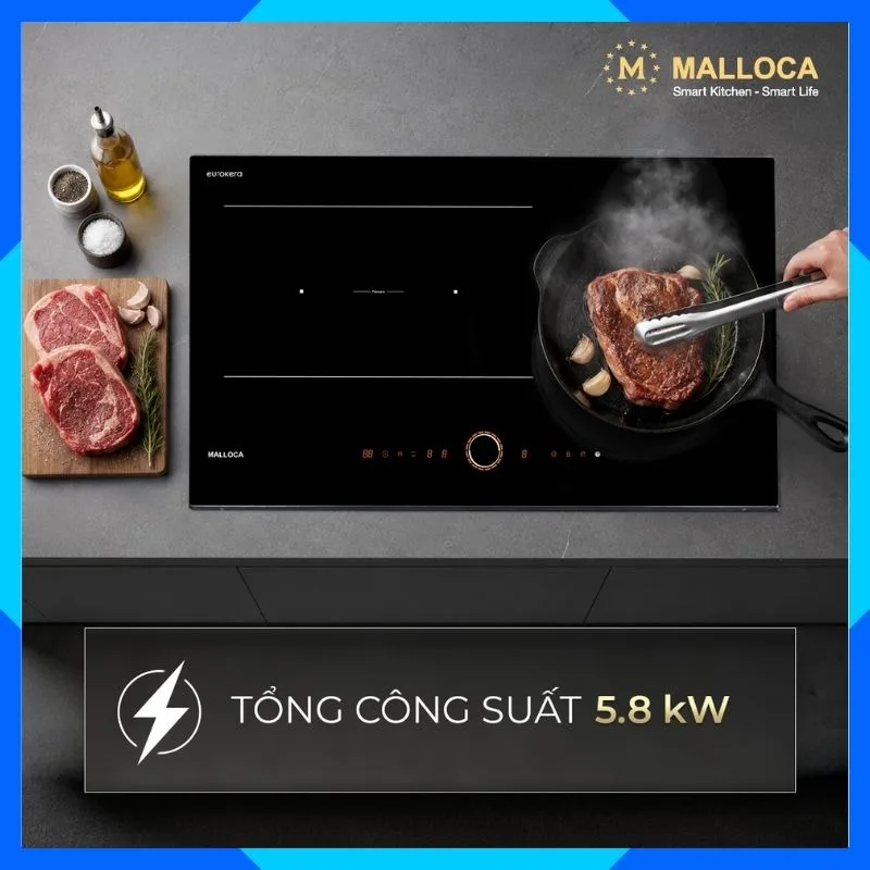 Bếp từ kết hợp hồng ngoại 3 vùng nấu 80cm MIR9021ES 6 Bếp từ kết hợp hồng ngoại 3 vùng nấu 80cm MIR9021ES