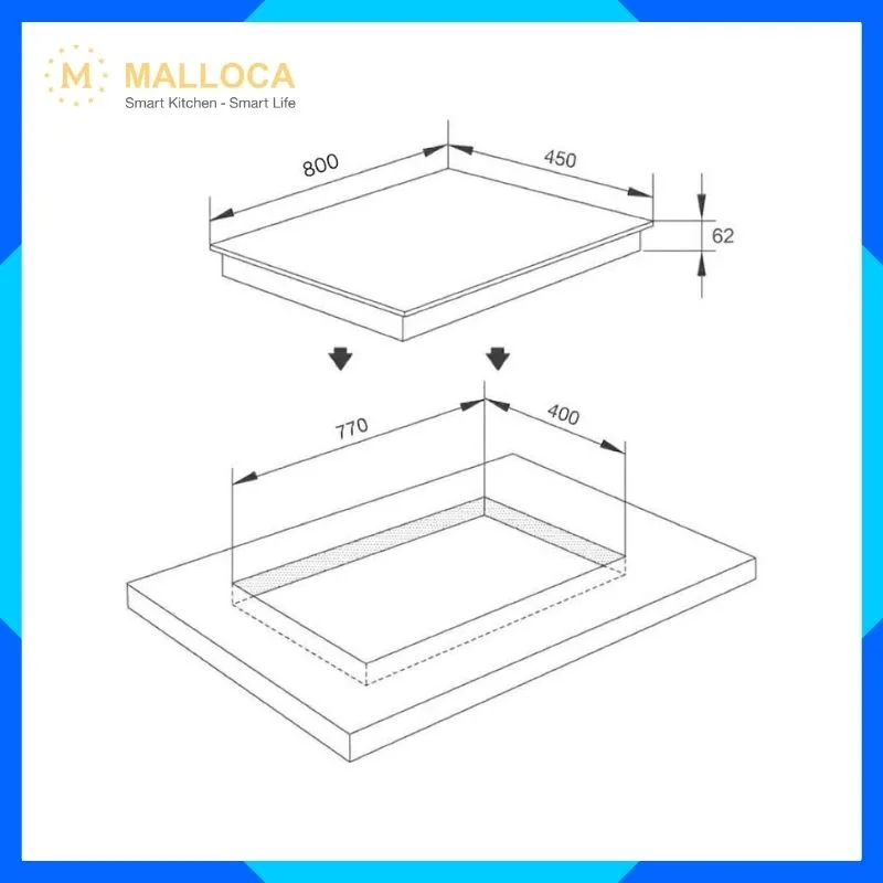 Bếp từ kết hợp hồng ngoại 3 vùng nấu 80cm MIR9021ES 2 Bếp từ kết hợp hồng ngoại 3 vùng nấu 80cm MIR9021ES