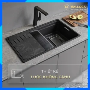 Chậu rửa chén 1 hố Inox 304 hạn chế trầy MS7743GR