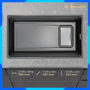 Chậu rửa chén 1 hố Inox 304 hạn chế trầy MS7743GR