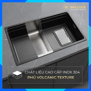 Chậu rửa chén 1 hố Inox 304 hạn chế trầy MS7743GR