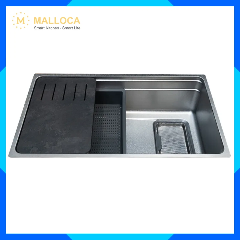Chậu rửa chén 1 hố Inox hạn chế trầy MS7743SI 1 Chậu rửa chén 1 hố Inox 304 76 cm MS7743SI