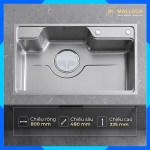 Chậu rửa chén hạn chế trầy ECO MS8048SS