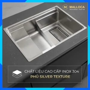 Chậu rửa chén 1 hố Inox hạn chế trầy MS7743SI