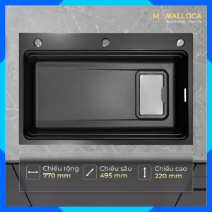 Chậu rửa chén 1 hố Inox 304 hạn chế trầy MS7750GR 14 Chậu rửa chén 1 hố Inox 304 hạn chế trầy MS7750GR