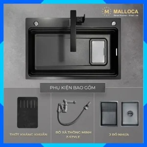 Chậu rửa chén 1 hố Inox 304 hạn chế trầy MS7750GR