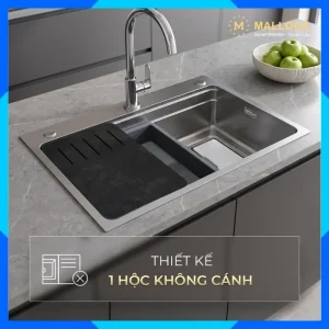 Chậu rửa chén 1 hố Inox 304 hạn chế trầy MS7750SI