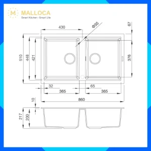 Chậu rửa chén Malloca K45095