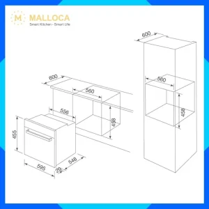 Lò nướng kết hợp vi sóng âm tủ 50L MW950BS